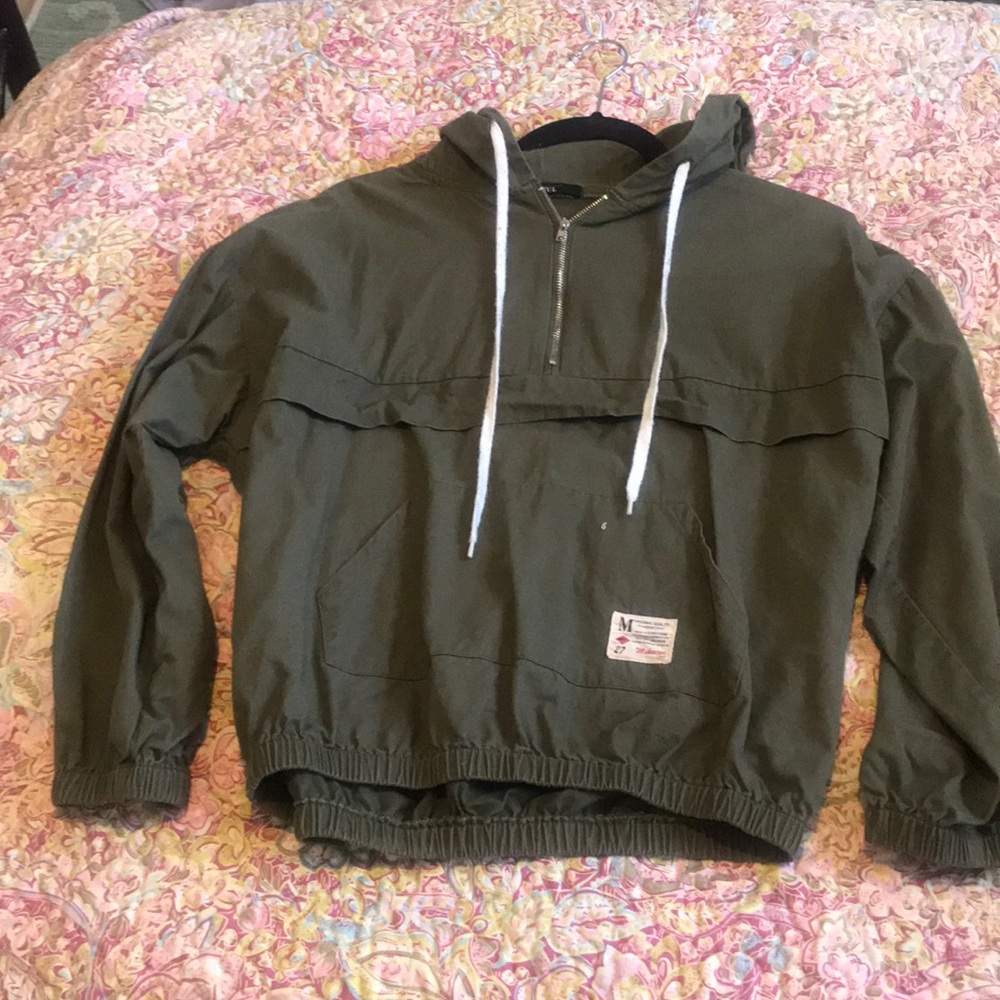 green hoodie